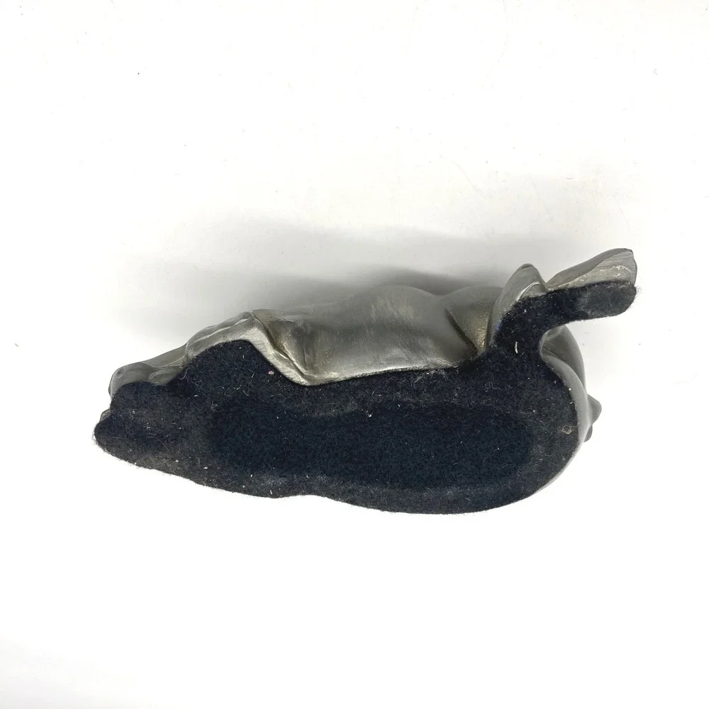 Morton's Steakhouse Vintage Pewter Sleeping Pig Oil Lamp Base Petites Choses 7